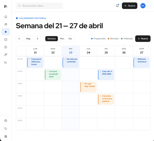 Calendario mensual de publicaciones en LinkedIn con Postin: planifica tu contenido semanal Calendario mensual de publicaciones en LinkedIn con Postin: planifica tu contenido semanal